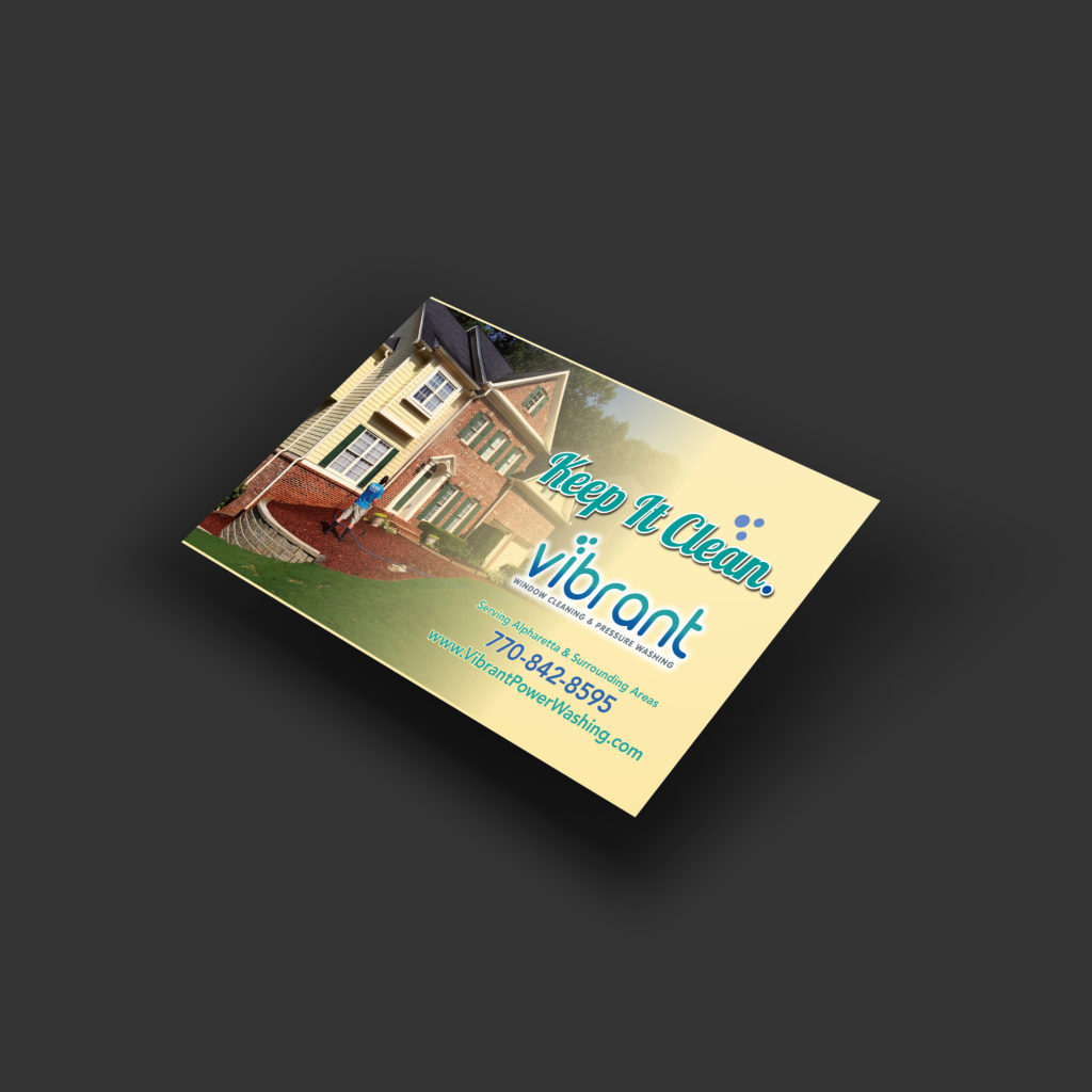 Example of a direct mail postcard for a home cleaning business advertising their services with a clear phone number on the front side
