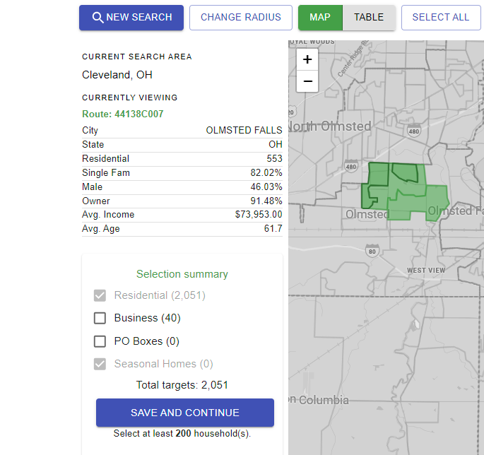 eddm map tool breakdown - postcard marketing strategies for gyms that help increase membership levels