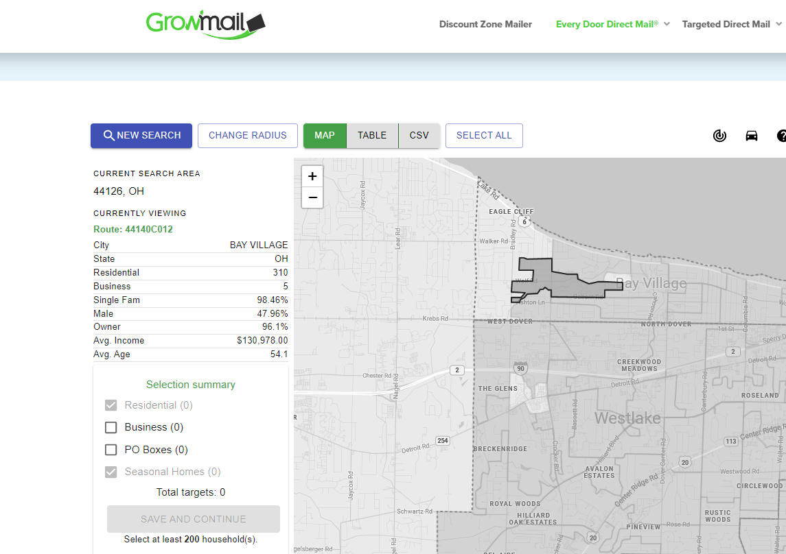 Use GrowMail's EDDM tool before you execute your next targeted direct mail campaign