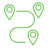 green icon with map markers along a winding line to represent Every Door Direct Mail from Growmail